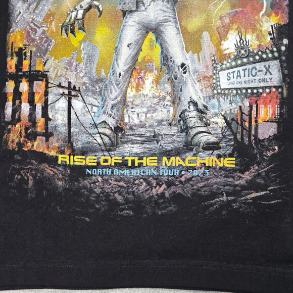 Static X Band Shirt Men Medium 2023 Concert Tour Rise of the Machine Graphic Tee - Picture 5 of 12